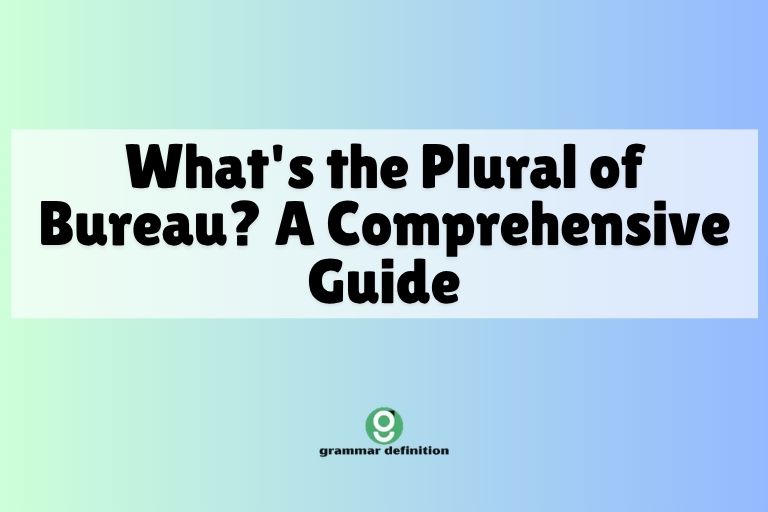 What's the Plural of Bureau? A Comprehensive Guide