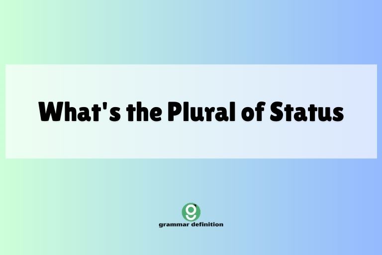 What's the Plural of Status