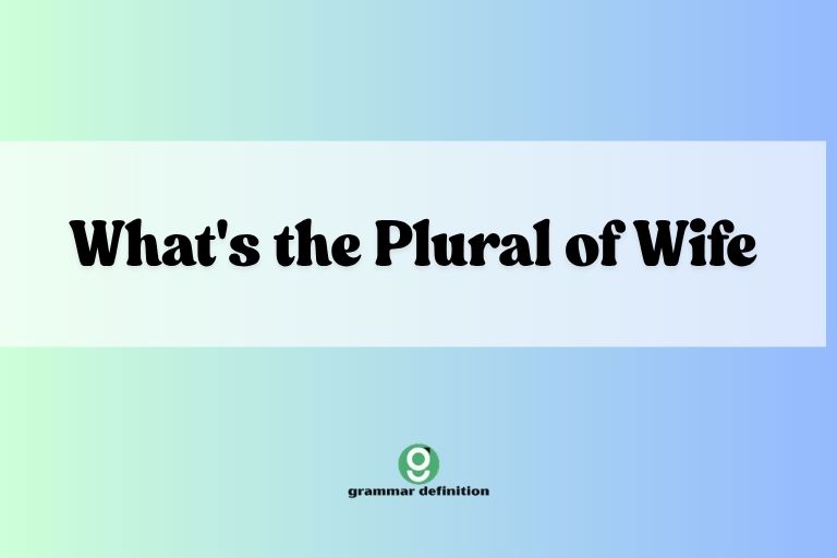 What's the Plural of Wife