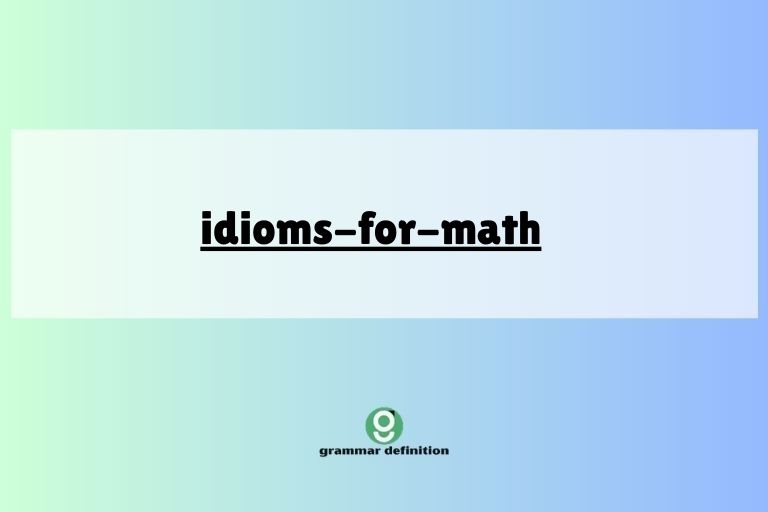 idioms-for-math