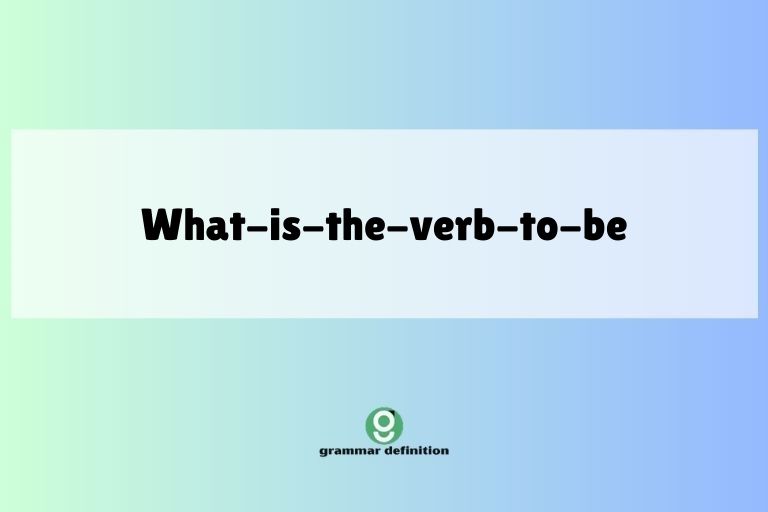 what-is-the-verb-to-be